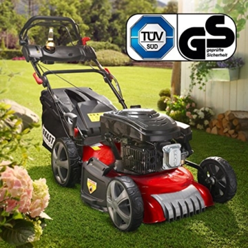 Benzin Rasenmäher BRAST 4 in 1 20174 POWER 3,7kW (5PS) Selbstantrieb GT Markengetriebe kugelgelagerte Big-Wheeler-Räder Stahlblechgehäuse Easy Clean - 