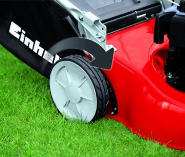 Einhell Benzin Rasenmäher GC-PM 46/1 S B&S (1,65 kW, 125 cm³, 46 cm Schnittbreite, 50 l Fangsack, 9-fache Schnitthöhenverstellung 30-80 mm) - 