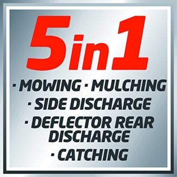 Einhell Benzin Rasenmäher GE-PM 48 S HW B&S (2 kW, 48 cm Schnittbreite, 75 l Fangsack, Hinterradantrieb, Mulchfunktion, Seitenauswurf, empfohlen bis 1600 m²) - 