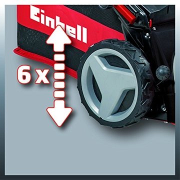 Einhell Benzin Rasenmäher GE-PM 48 S HW B&S (2 kW, 48 cm Schnittbreite, 75 l Fangsack, Hinterradantrieb, Mulchfunktion, Seitenauswurf, empfohlen bis 1600 m²) - 