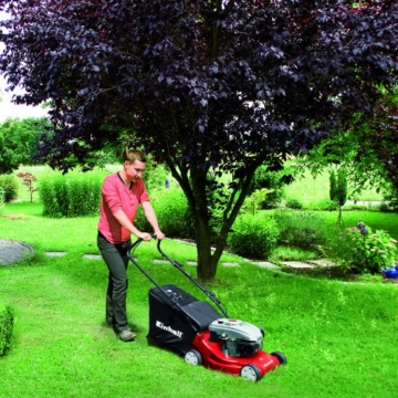 Einhell Benzin Rasenmäher GH-PM 40 P (1,6 kW, 40 cm Schnittbreite, 3-fache Schnitthöhenverstellung 32-62 mm, 45 l Fangsack) - 