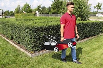 Einhell Elektro Rasenmäher GC-EM 1030 (1000 W, 30 cm Schnittbreite, 25 l Fangbox, 30-70 mm Schnitthöhe, klappbarer Führungsholm, leicht und robust) - 