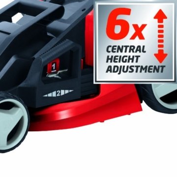 Einhell Elektro Rasenmäher GE-EM 1536 HW (1500 W, 36 cm Schnittbreite, 6-fache Schnitthöhenverstellung 25-75 mm, 40 l Fangbox, Highwheeler) - 