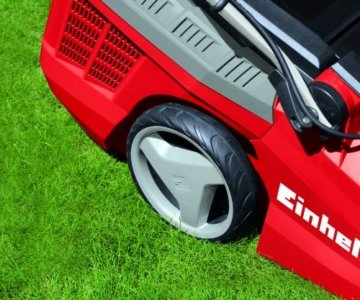 Einhell Elektro Rasenmäher GE-EM 1536 HW (1500 W, 36 cm Schnittbreite, 6-fache Schnitthöhenverstellung 25-75 mm, 40 l Fangbox, Highwheeler) - 