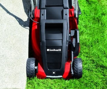 Einhell Elektro Rasenmäher GE-EM 1536 HW (1500 W, 36 cm Schnittbreite, 6-fache Schnitthöhenverstellung 25-75 mm, 40 l Fangbox, Highwheeler) - 