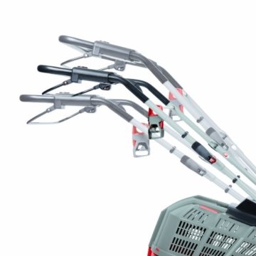 Einhell Elektro Rasenmäher GE-EM 1843 HW (1800 W, 43 cm Schnittbreite, 6-fache Schnitthöhenverstellung 25-75 mm, 63 l Fangbox, Highwheeler) - 