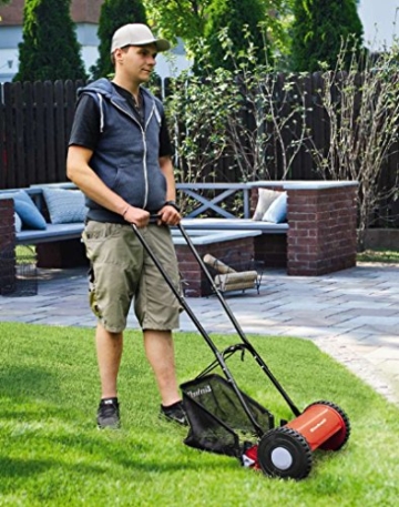 Einhell Hand Rasenmäher GC-HM 30 (30 cm Schnittbreite, max. 42 mm Schnitthöhe, 16 l Fangkorb, empfohlen bis 150 m²) - 
