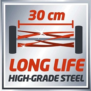 Einhell Hand Rasenmäher GC-HM 30 (30 cm Schnittbreite, max. 42 mm Schnitthöhe, 16 l Fangkorb, empfohlen bis 150 m²) - 