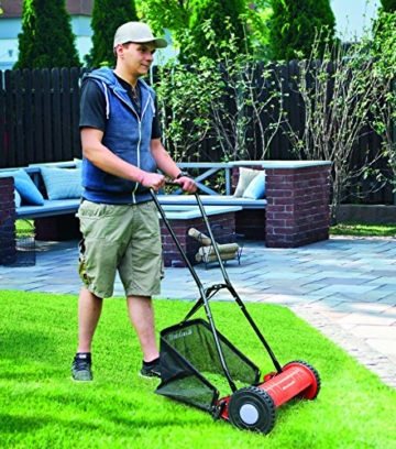 Einhell Hand Rasenmäher GC-HM 40 (40 cm Schnittbreite, max. 35 mm Schnitthöhe, 27 l Fangkorb, empfohlen bis 250 m²) - 