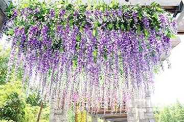 12 Stücke/Lot Künstlicher 105 cm Deko Hochzeiten Heimdekoartikel Blauregen Seidenblumen Urlaub & Blumen und Wildtierbeobachtungen simulation - 