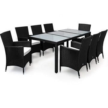 17tlg PolyRattan Sitzgruppe Gartenmöbel Gartenset Lounge Rattan Gartengarnitur Essgruppe Rattan - 