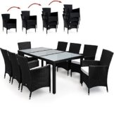 17tlg PolyRattan Sitzgruppe Gartenmöbel Gartenset Lounge Rattan Gartengarnitur Essgruppe Rattan -