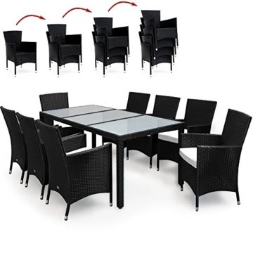 17tlg PolyRattan Sitzgruppe Gartenmöbel Gartenset Lounge Rattan Gartengarnitur Essgruppe Rattan -