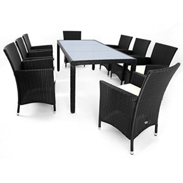 17tlg PolyRattan Sitzgruppe Gartenmöbel Gartenset Lounge Rattan Gartengarnitur Essgruppe Rattan - 