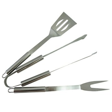 18 teiliges Grillbesteck Barbecue - Utensilien aus Edelstahl für den Grill mit Aluminiumkoffer - 