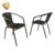 2er Set Bistrostuhl Stahlgestell Poly Rattan Gartenstuhl Stapelstuhl Balkonstuhl -