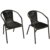 2er Set Bistrostuhl Stahlgestell Poly Rattan Gartenstuhl Stapelstuhl Balkonstuhl - 