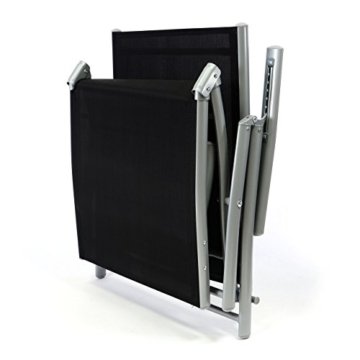 2er Set Klappliege Alu Textilene Sonnenliege Liegestuhl Campingliege schwarz klappbar - 