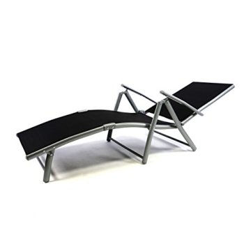 2er Set Klappliege Alu Textilene Sonnenliege Liegestuhl Campingliege schwarz klappbar - 