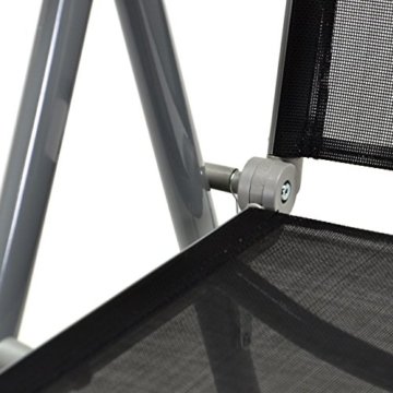 2er Set Klappstuhl Aluminium Komfortbreite Gartenstuhl Gartenstühle Klappstühle Alu schwarz - 