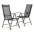 2er Set Klappstuhl Aluminium Komfortbreite Gartenstuhl Gartenstühle Klappstühle Alu schwarz -