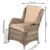 2er Set Polyrattan Sessel beige grau inkl Kissen Gartenstuhl Esszimmer hochwertig Polyrattansessel 2 Stück - 