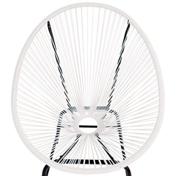 2x Poly-Rattan Gartensessel Suzano, Gartenstuhl Spaghetti Stuhl, 70er Retro-Design ~ weiß - 