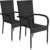 2x Stapelbarer Polyrattan Gartensessel Rattansessel Stapelstuhl Gartenstuhl - stapelbar, schwarz -