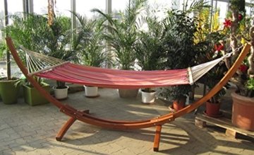 350cm XL Luxus Hängemattengestell mit Hängematte Gestell Lärche Holz mit bunter Stabhängematte ALICIA von AS-S - 