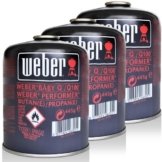 3x Weber Gas Kartusche für Q 100 Serie und Performer Touch-N-Go -