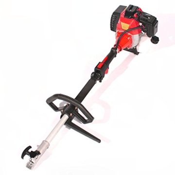 4 in1 Benzin Multitool Motorsense Heckenschere Hochentaster Rasentrimmer Astsäge Freischneider - 