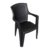 4 Stück Stapelstuhl Rattan Look Gartenstuhl Gartensessel Kunststoff Bistrostuhl Balkonmöbel Terrassenmöbel - Schwarz - 