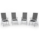 4er Set Alu Gartenstuhl Klappstuhl Hochlehner Campingstuhl Aluminium Liegestuhl -