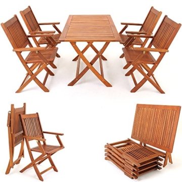 5tlg Sitzgarnitur Sydney Akazienholz Sitzgruppe Essgruppe Gartengarnitur Gartenmöbel Gartenset -