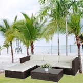 (6034) POLY RATTAN Lounge Braun Gartenset Sofa Garnitur Polyrattan Gartenmöbel -