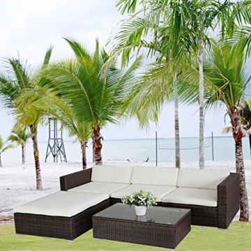 (6034) POLY RATTAN Lounge Braun Gartenset Sofa Garnitur Polyrattan Gartenmöbel -