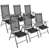 6er Set Klappstuhl Aluminium Gartenstuhl Aluminium Campingstuhl verstellbar schwarz stabil -