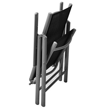 6er Set Klappstuhl Aluminium Gartenstuhl Aluminium Campingstuhl verstellbar schwarz stabil - 