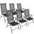 6er Set Klappstuhl Aluminium Gartenstuhl Aluminium Campingstuhl verstellbar schwarz stabil -