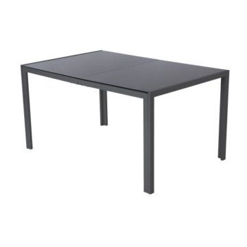 7-teilige Gartengarnitur Alu Sitzgarnitur (Farbwahl) Sitzgruppe mit Glastisch, komfortable Aluminium Gartenmöbel in hellgrau oder dunkelgrau - 