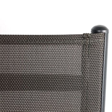 7tlg. Gartengarnitur, Aluminium Gartentisch mit Polywood-Tischplatte Grau 205x90cm + 6x Aluminium-Hochlehner mit Textilenbespannung, 7-fach verstellbar, klappbar, anthrazit / Sitzgruppe Sitzgarnitur Gartenmöbel Terrassenmöbel - 