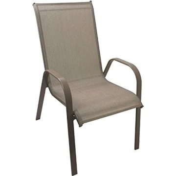 9tlg Gartengarnitur Sitzgruppe Gartenmöbel Set Aluminium Gartentisch mit Polywood Tischplatte 205x90cm Stapelstuhl pulverbeschichtet mit Textilenbespannung Champagner - 