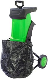 AGT Elektrischer Gartenhäcksler mit Auffangbehälter & Stopfer -