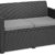 Allibert 219851 Lounge Set Merano (2 Sessel, 1 Sofa, 1 Tisch), Rattanoptik, Kunststoff, graphit - 