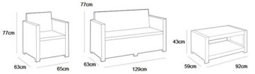 Allibert Lounge Set Monaco, Grau, 4-teilig - 