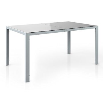 Alu Sitzgarnitur Gartenmöbel Set 7-teilig Garnitur Sitzgruppe Tisch 150x90 + 6 Stühle - 