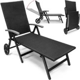 Alu Sonnenliege Gartenliege Rattanliege Rollliege Relaxliege Rollenliege Liege -