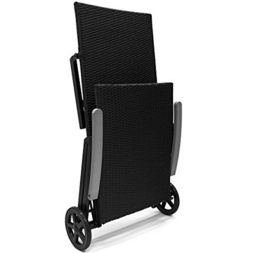 Alu Sonnenliege Gartenliege Rattanliege Rollliege Relaxliege Rollenliege Liege - 