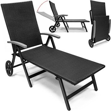 Alu Sonnenliege Gartenliege Rattanliege Rollliege Relaxliege Rollenliege Liege -