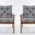 Ambientehome Gartensessel Loungesessel Sessel Gartenstuhl Massivholz inkl. Kissen HANKO, braun, 2-teiliges Set - 